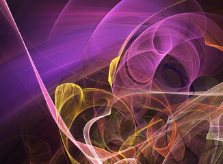 Fractal colored abstract on black background