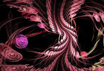 Fractal colored abstract on black background
