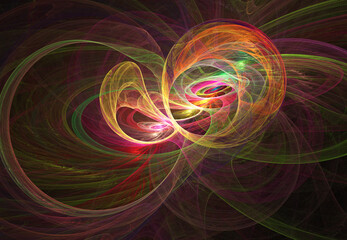 Fractal colored abstract on black background