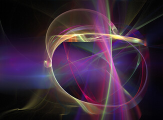 Fractal colored abstract on black background