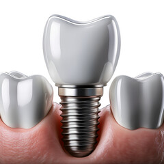 tooth implant isolated on white background