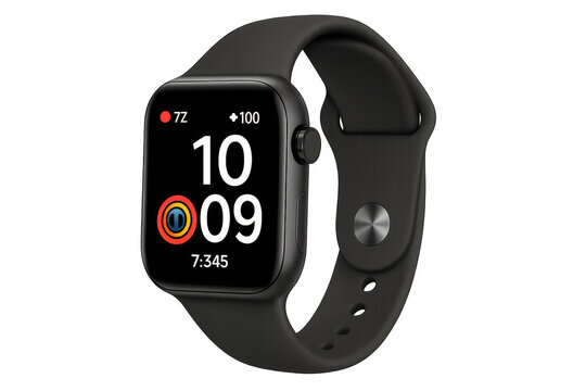 Modern smartwatch displaying fitness tracking interface