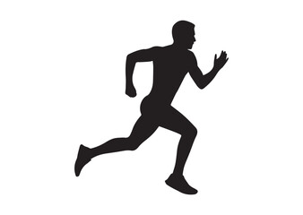 Fototapeta premium Running man silhouette vector illustration