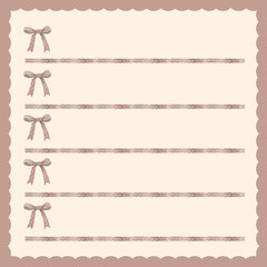 Brown ribbon bow memo pad
Organized and stylish in cozy mood with watercolor style.
These printable memo pads are perfect to use in your scrapbooks, journals, planners and more.