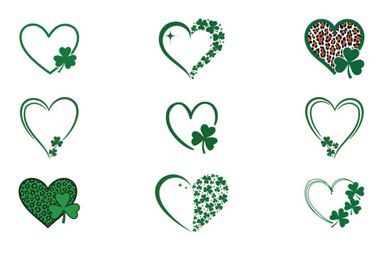 Green Shamrock Heart Designs for St. Patrick’s Day