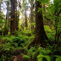 Lush forest floor bathed in sunlight (1)