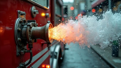 Mechanical device fire scene