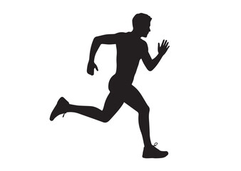 Fototapeta premium Running man silhouette vector illustration