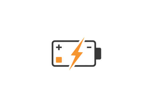 Pixel Art Battery Icon Low Power Charging Energy Electricity on transparent background
