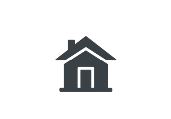 Simple Gray House Icon on transparent background