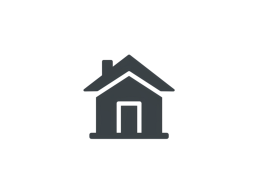Simple Gray House Icon on transparent background