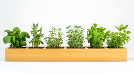 Grow fresh herbs indoors with this stylish wooden planter box setup