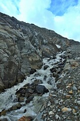 Austrian Alps - view of the Fernaubach stream on the way down from the Stubai Glacier in the Stubai Alps