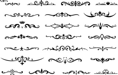 Obraz premium Vintage Divider Ornaments SVG Bundle | Flourish Line Art Clipart Pack