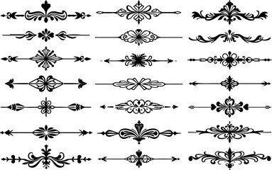 Vintage Divider Ornaments SVG Bundle | Flourish Line Art Clipart Pack