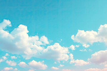 Pastel sky with fluffy clouds