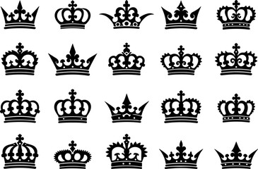 Obraz premium Royal Crown SVG Bundle | Vintage King and Queen Crown vector bundle