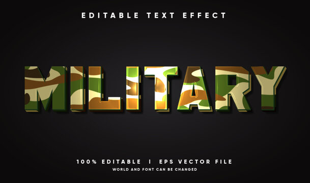 military vector text effect with modern style