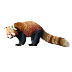 Isolated high-resolution image of red panda with detailed fur texture