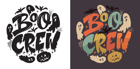 Happy Halloween set - Trick or treat – funny cute  hand drawn doodle lettering label, t-shirt design, mug print, sticker print.