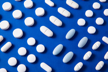 Blue pills background