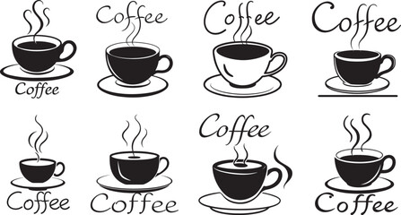 Elegant Coffee Cup Illustrations: A Variety of Coffee Designs for Coffee Lovers