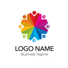 Logo Colorful Abstract Organization Design Business Template