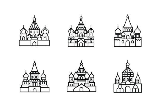 kremlin line art vector illustration