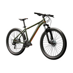 Fototapeta premium A dark green mountain bike on black background