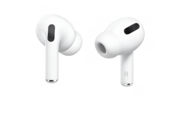 Pair of modern wireless earbuds with a sleek design