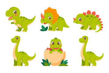 Baby dino snack and cake icons, cupcake cookie fruit with tiny dinosaur friend, fun vector illustration, party supply graphic