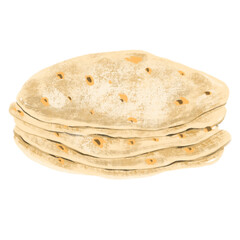 Stacks of wrap on a white background