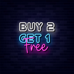 Buy 2 Get 1 Free Neon Sign