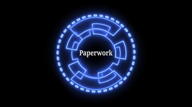 Abstract Businessman offer paperwork products and solutions. The future of technology. Virtual screen of the future with the inscription