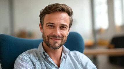 Cheerful Businessman Thrives in Vibrant Creative Agency, Surrounded by Colorful Decor, Collaborative Team, and Modern Workstations in Energetic Office Environment