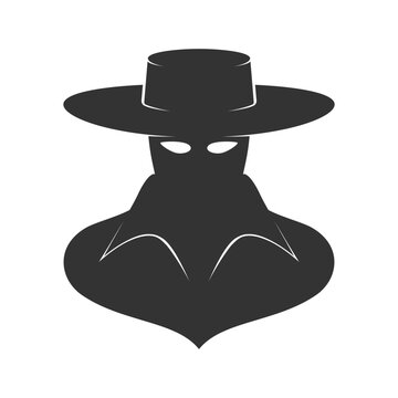 Outlaw man graphic icon. Unknown person isolated sign on white background. Vector illustration