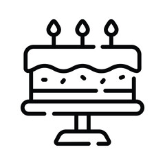 A captivating icon showing birthday cake in linear style