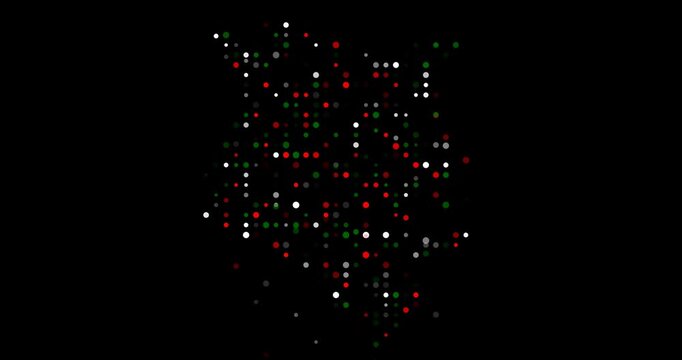 Kenya map silhouette from floating particles