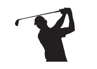 Golf man silhouette vector illustration