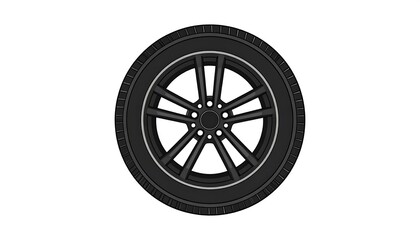 Obraz premium Sleek car wheel design showcasing intricate spokes and modern tire texture
