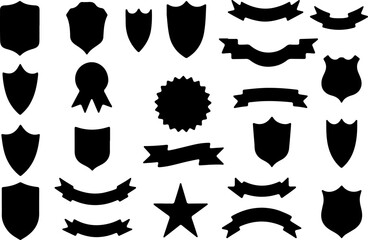Fototapeta premium Vector Badge & Banner Silhouettes Set
