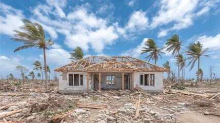 Post Disaster House Hurricane Aftermath and Wreckage