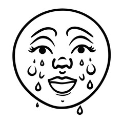 Fototapeta premium AI Generative. Minimalist Crying Emoji with a Teardrop. 6