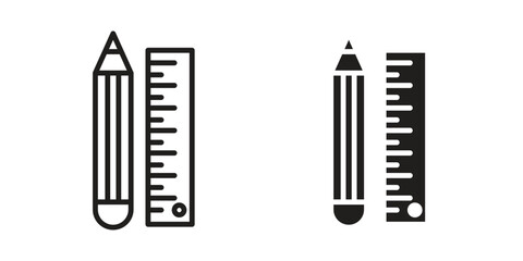 Pencil and ruler icon
