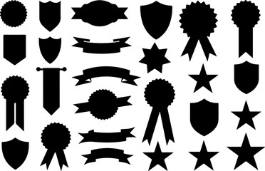 Fototapeta premium Vector Badge & Banner Silhouettes Set