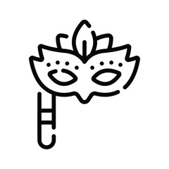 A captivating linear icon showing masquerade mask