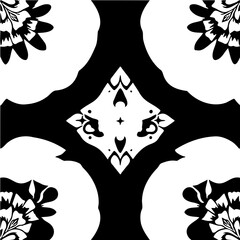 Wavy boho floral triangle pattern, distorted perspective, optical illusion effect