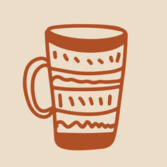 Tea Cups Collection Line Drawing Sketch