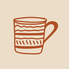 Tea Cups Collection Line Drawing Sketch