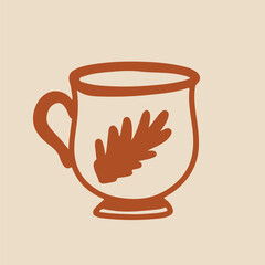 Tea Cups Collection Line Drawing Sketch